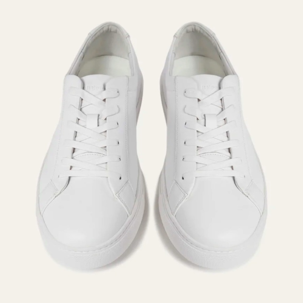 New Republic low top white leather classic sneakers. Size 9.5 NEW IN BOX